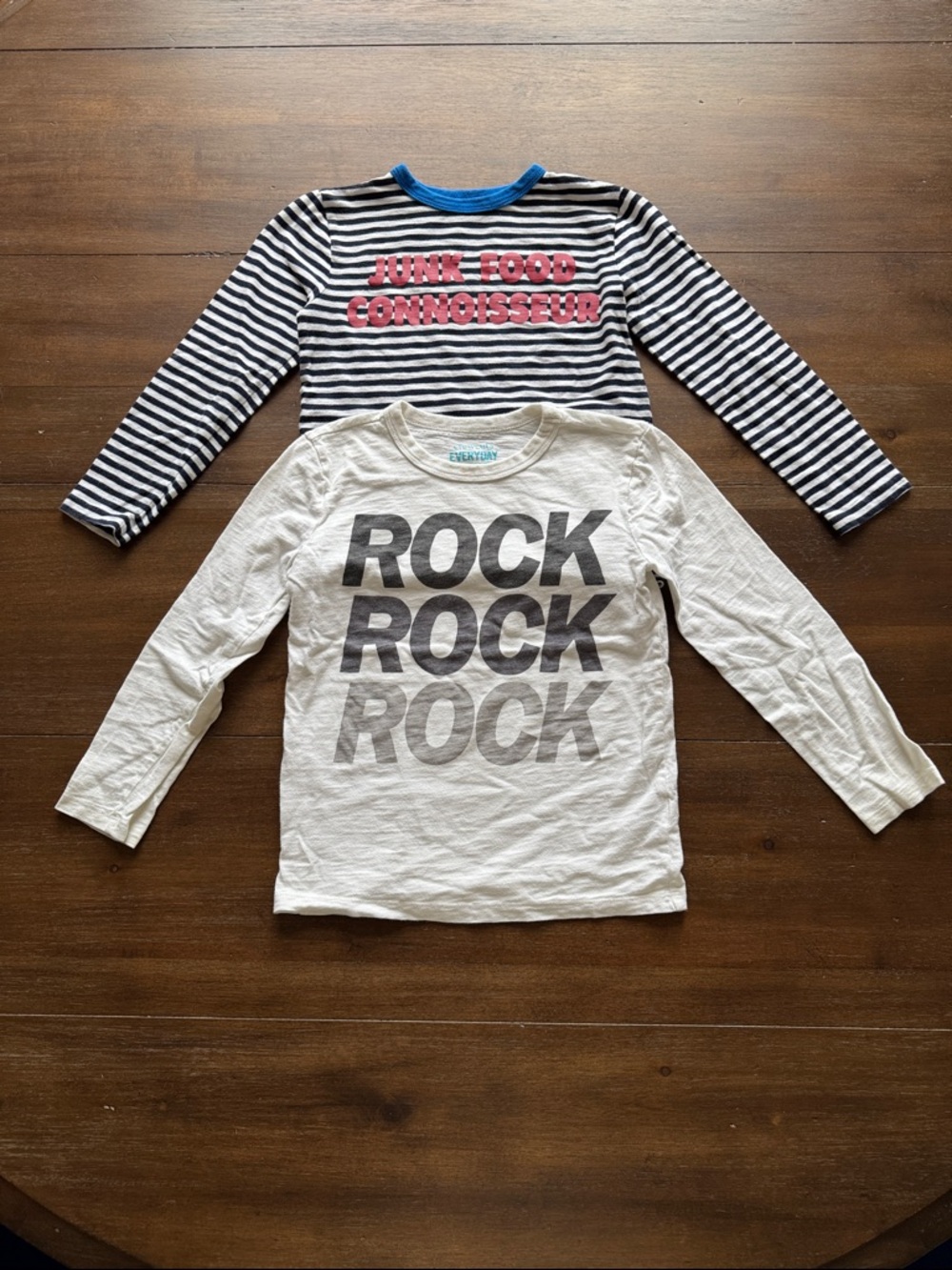 Sz 6-7 J. Crew Crewcuts everyday cotton tees rock junk food connoisseur